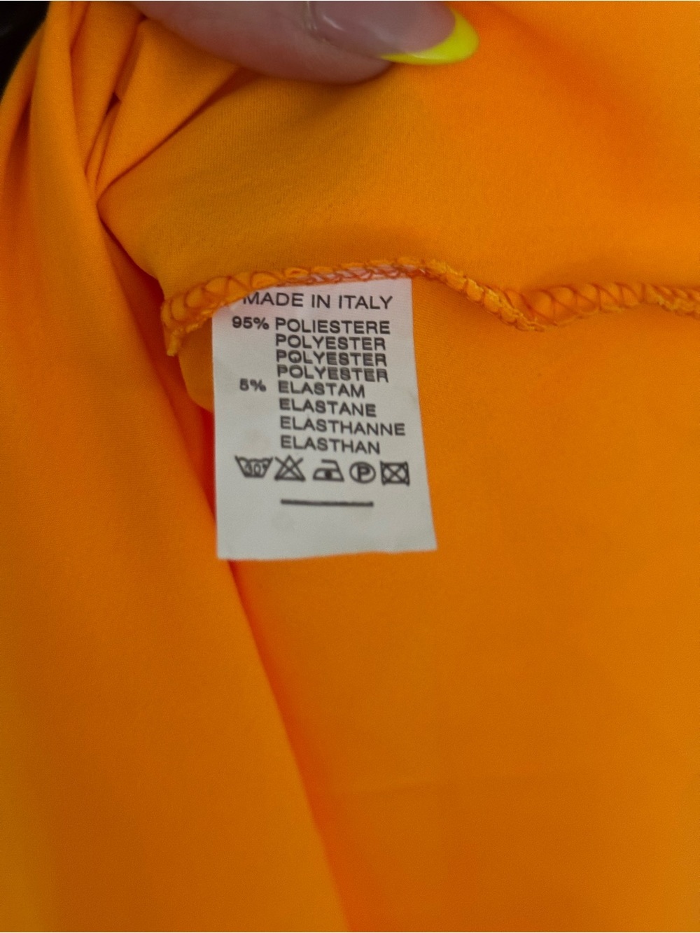 Satin Cowl Neck Slip Dress with Rhinestone Straps in Bright Orange NWT - Picture 7 of 7